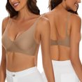 thumbnail image 2 of Timegard Womens Bras Adjustable Strap Wireless Deep V Neck Smoothing Full Support Comfort Everyday Bra, 2 of 6