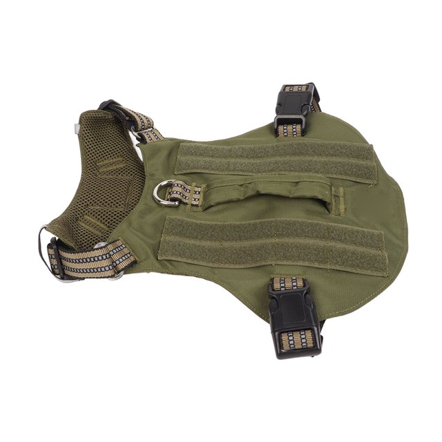 Dog Harness Comfortable And Breathable Reflective Pet Chest Harness For Medium And Large DogsMilitary Green No Accessories M