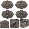 thumbnail image 2 of Shisuyan Drawer Decorative Hasp Latch Zinc Alloy 4Pcs 3.73X2.87X0.47in, 2 of 9