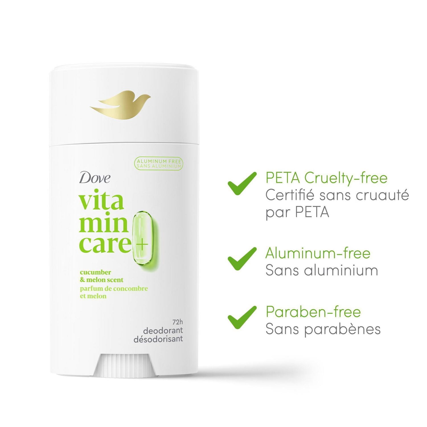 Désodorisant Sans Aluminium Dove Vitamin Care+ 72 h de protection anti-odeur respirante
