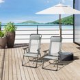 thumbnail image 2 of Outsunny Set of 4 Camping Chairs, Outdoor Folding Lounge Chair Set with 5 Level Adjustable Backrest, Removable Headrest, Armrest for Camping, Backyard, Grey, 2 of 9