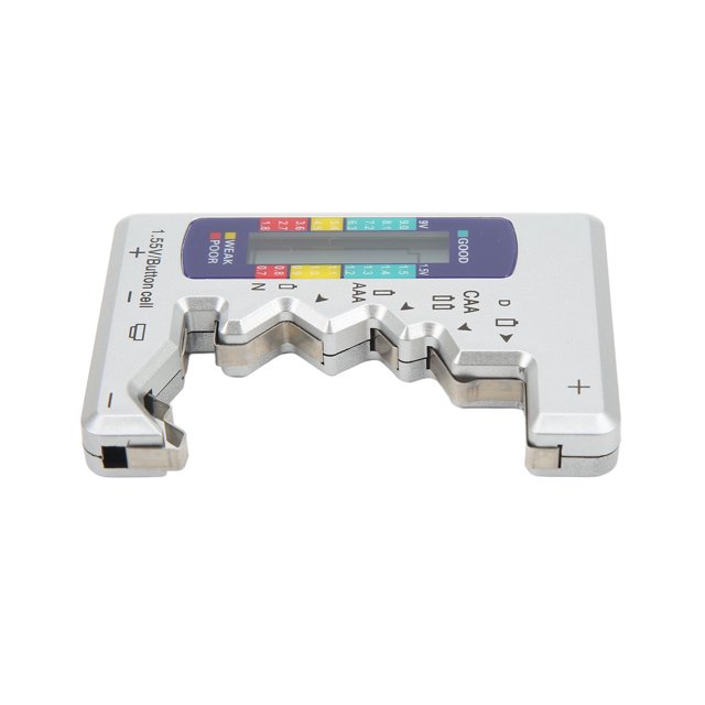 Digital Battery Capacity Gauge, Universal Battery Tester Readout Professional 3 Areas Display For 1.5V Button Batteries Silver