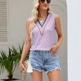 thumbnail image 4 of Birdeem Mode Femmes Été Col en V Dentelle Patchwork Sans Manches Haut Aguichant Blouse, 4 of 7