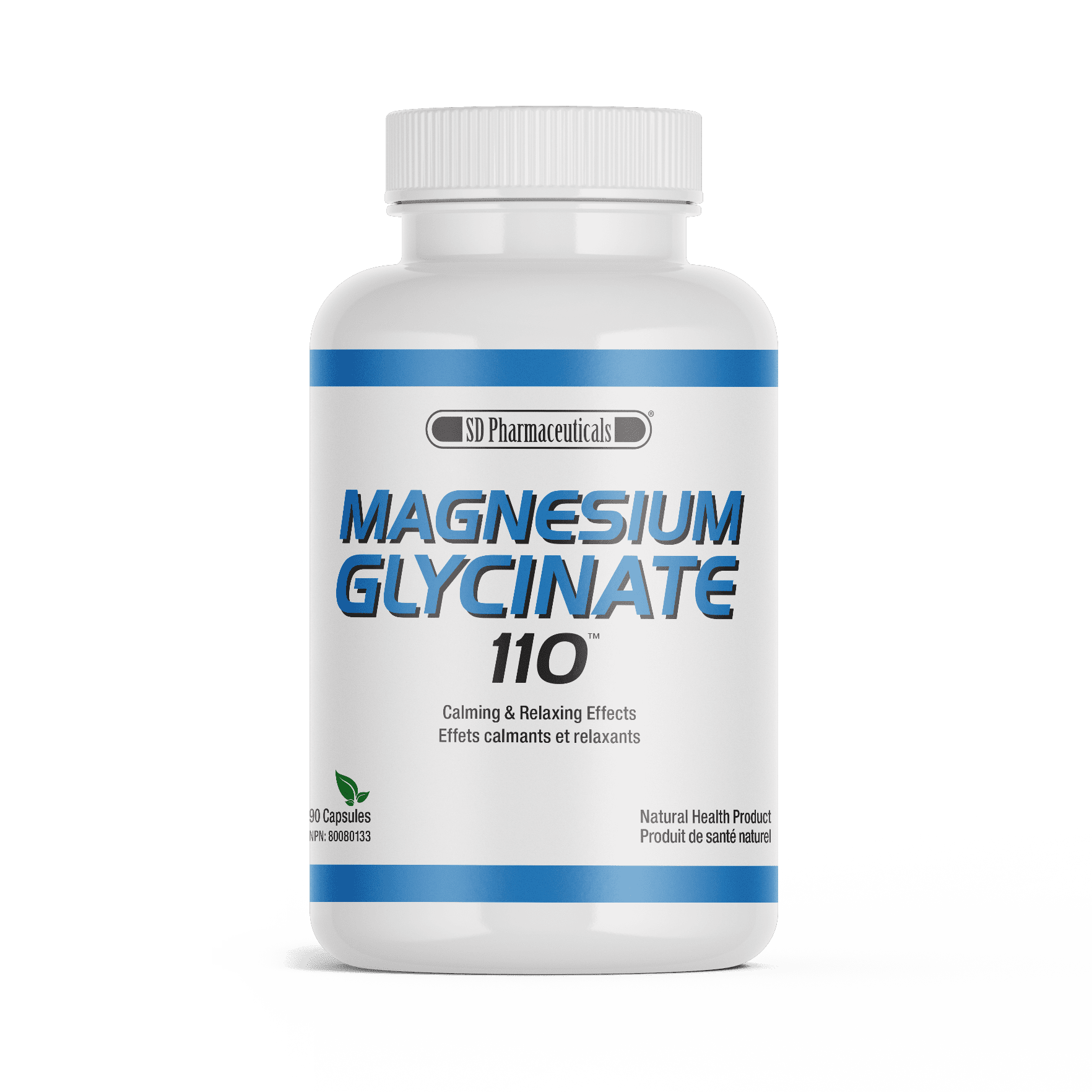 SD Pharmaceuticals Magnesium Glycinate 110mg - 90ct Veggie Capsules - Enhanced Bioavailability & Absorption - Gentle on the Stomach