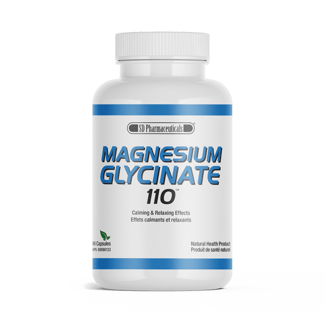 SD Pharmaceuticals Magnesium Glycinate 110mg - 90ct Veggie Capsules - Enhanced Bioavailability & Absorption - Gentle on the Stomach