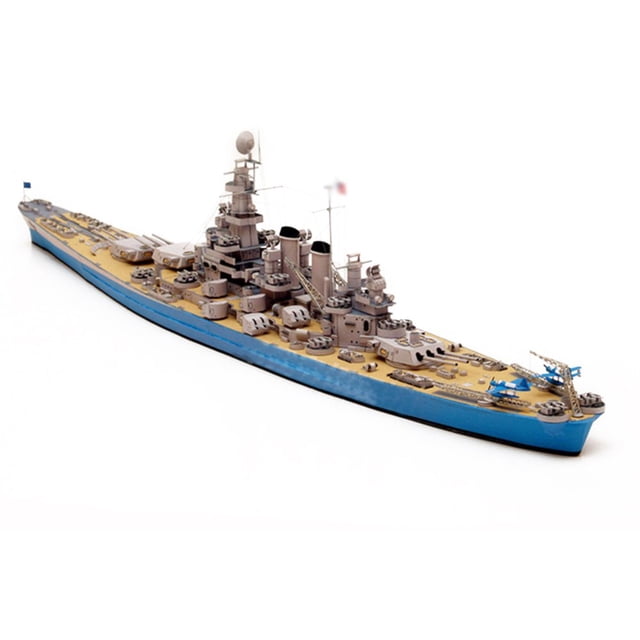 CUITING Modèle de Navire North Carolina BB-55 en Papier 1400 (Kit Non Assemblé)