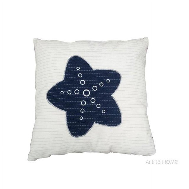 Old Modern Handicrafts AB003 Oreiller Blanc, Étoile Bleue