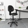 thumbnail image 2 of Boss Office Adjustable Arm Fabric Upholstered Drafting Stool in Black, 2 of 9