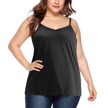 Plus Size Silk Satin Tank Tops for Women V Neck Casual Cami Sleeveless Blouses Summer Basic Tank