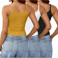 thumbnail image 4 of Timegard Camisoles 3 Pcs pour Femmes Col Rond Côtelé Sans Manches Ajusté Court Haut Décontracté Sortie Camis, 4 of 6