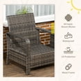 thumbnail image 4 of Outsunny Patio Bistro Set PE Rattan Garden Sofa Set 3 Pieces Blue, 4 of 10