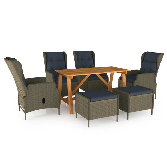 vidaXL Ensemble de Salle à Manger de Jardin 7 Pcs Brun