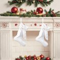 thumbnail image 1 of Iumwxz White Velvet Christmas Stocking with Snowflake and Star Patterns 40x19cm Holiday Tree Ornament Sock with Rope Hanger for Festive Home Decor Includes 1 Stocking, 1 of 6