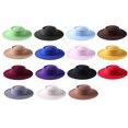 thumbnail image 2 of Female Hat Solid Color Flat-Top Cap Blower Hat Woolen Cap Fedoras, 2 of 5