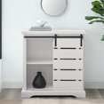 thumbnail image 3 of Armoire d'Accent à Porte Coulissante Style Ferme Moderne en Blanc, 3 of 8