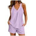 thumbnail image 1 of Japceit Ensembles de Pyjama pour Femmes 2 Pcs Femmes Maison Mode Décontractée de Pâques Hauts et Pantalons Imprimés Ensemble de Pyjama à Manches Courtes avec Poches, 1 of 9