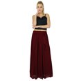 thumbnail image 2 of Bimba Jupe Longue Maxi Bordeaux pour Femmes Style Tulipe Bas Boho en Georgette, 2 of 6