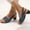 Dark Blue, variant on Dvkptbk Square Toe Low Heeled Sandals for Women Low Block Heels Sandals Open Toe Ankle Strap Chunky Heels Slip on Heeled Sandal Mule Heels for Party Wedding Dress Shoes - Summer