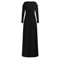 thumbnail image 5 of TIMIFIS Robes de Retour à la Maison Femmes Sans Manches Col en V Manches Longues Fendue Soirée Cocktail Longue Robe Mode Automne pour Femmes, 5 of 5