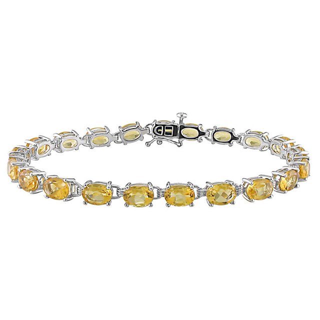 Bracelet Citrine Jaune 14.75 Carats (ctw) en Argent Sterling