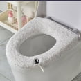 thumbnail image 1 of Blateno Coussin de Siège de Toilette en Polyester Coussin Chaud Coussin de Siège de Toilette Tapis de Toilette Coussin Chauffant Housse de Couvercle de Toilette de Salle de Bain Housse de Siège de Toilette de Salle de Bain, 1 of 7