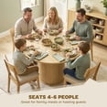thumbnail image 4 of HOMCOM Round Dining Table, Kitchen Table with Fluted Pedestal Base, Natural, 4 of 10