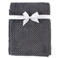 thumbnail image 1 of Hudson Baby Unisex Baby Plush Waffle Blanket, Charcoal, One Size, 1 of 3