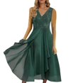thumbnail image 1 of adviicd Robes d'Été pour Femmes 2024 Robe Longue Fluide Sans Manches à Col Halter Imprimé Floral Vert,TTTG, 1 of 4