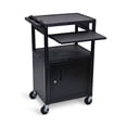 thumbnail image 2 of Luxor 42"H AV Cart - 3 Shelves, Cabinet, Front Pullout Shelf, 2 of 2