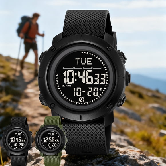 Sentmoon Men's Watches Men Watches Men's Outdoor Sports Digital Watch Waterproof with Luminous Display Suitable for Hiking Camping Running Swimming and Other Sports