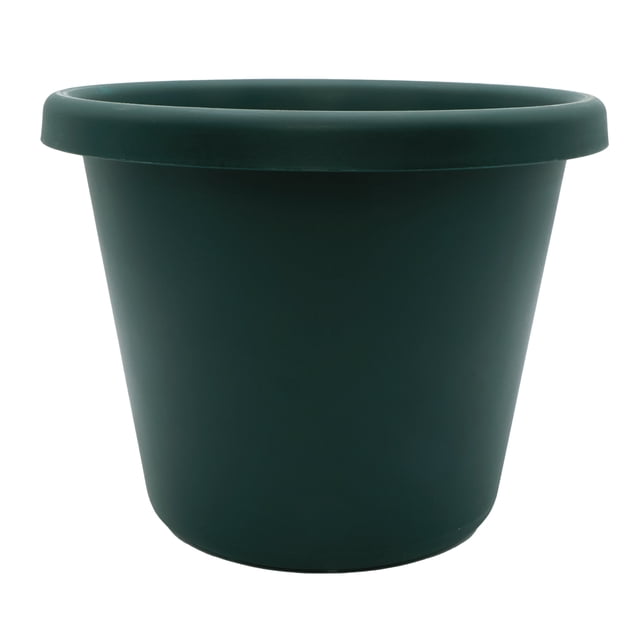 The HC Companies Jardinière Ronde Classique de 14 Pouces, Pot de Plante en Plastique, Evergreen
