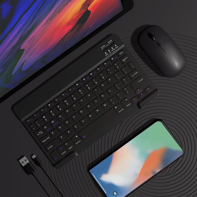 COFEST Bluetooth Keyboard & Mouse Portable BT Wireless Keyboard & Mouse for android Windows PC Tablet Black