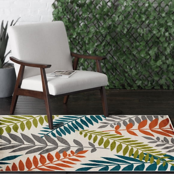 Tapis tissé crème et multicolore Tropiana