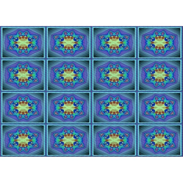 Ahgly Company Tapis Rectangulaire Lavable en Machine Intérieur Transitionnel Bleu Saphir, 6 Pieds x 9 Pieds