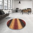 thumbnail image 3 of Ahgly Company Tapis d'Intérieur Carré Abstrait Safran Rouge, 4 Pieds Carré, 3 of 6