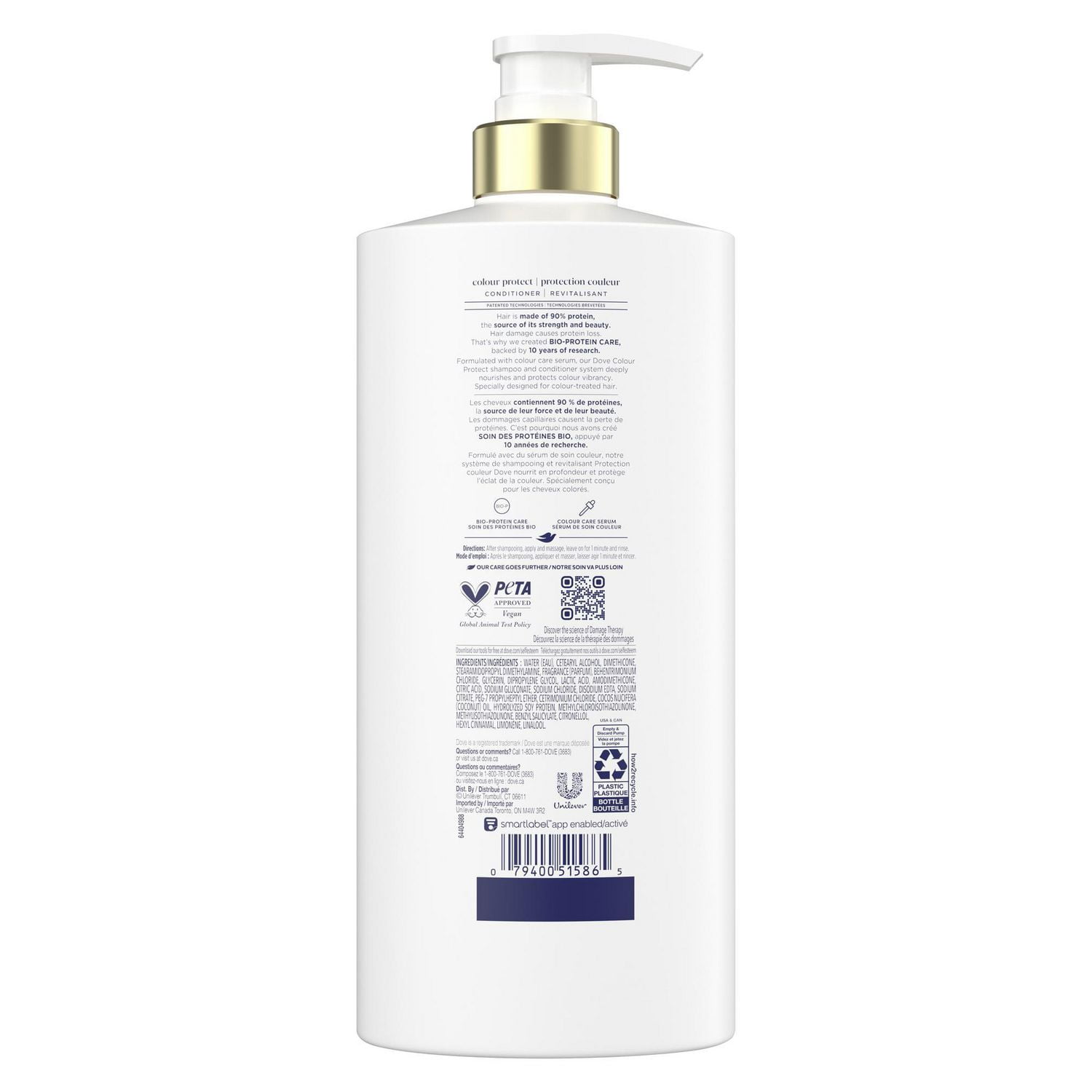 Dove Conditioner Colour Protect Bio-Protein Care + Colour Care Serum, 828 ml
