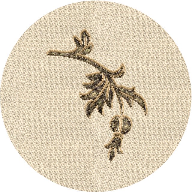 Ahgly Company Tapis d'Intérieur Lavable en Machine, Mocassin Rond Beige Transitionnel, 5 Pieds Rond