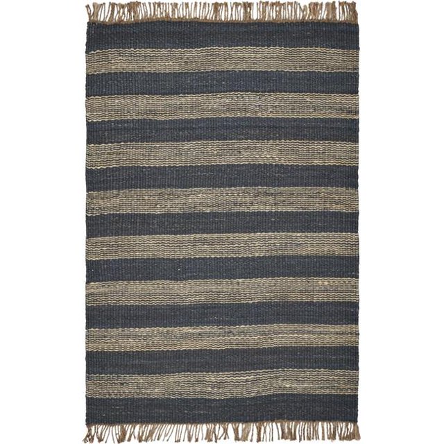 HomeRoots 352345 3 ft. 3 in. x 5 ft. 3 in. Jute Navy Area Rug