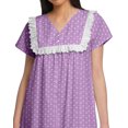 thumbnail image 3 of Moomaya Printed Short Sleeve Nightdress For Ladies Button Placket Nightwear, 3 of 5
