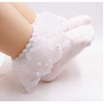 thumbnail image 1 of FOCUSNORM Chaussettes Petite Fille, Respirante Solide Couleur Dentelle Perle Volantée Cheville, 1 of 7