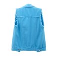 thumbnail image 2 of Denim Vest for Women Plus Size Casual Button Down Solid Color Ripped Crop Jacket Vest Waistcoat Streetwear, 2 of 6