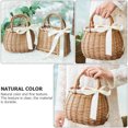 thumbnail image 3 of 1pc Hand-woven Flower Basket Oval Handheld Basket Delicate Storage Basket, 3 of 9
