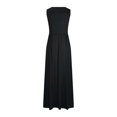 thumbnail image 4 of UPPADA 2025 Robes de Soirée Formelles pour Femmes Robe Maxi Cocktail Fête Col en V Sans Manches Invitée de Mariage Longue Robe Élégante Plissée Robes Amples Noir,G, 4 of 6
