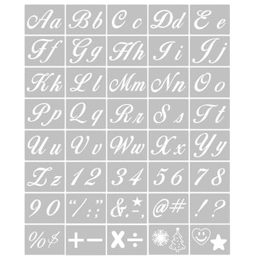 Amdohai 40PCS Stencils Letter and Number Template Reusable Washable Alphabet Stencils Environment-friendly PET Art Craft Templates