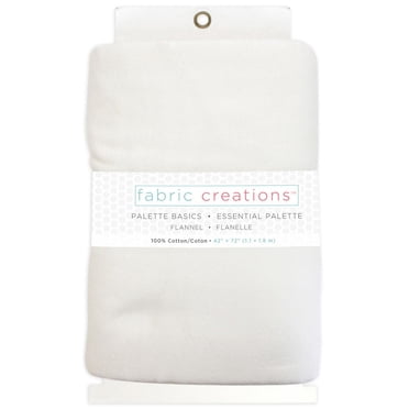 FABRIC CREATIONS flanelle 100 % coton tissu prédécoupé, blanc