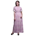 thumbnail image 1 of Bimba Rayon Floral & Leaves Ladies Long Gown Boho Beach Cocktail Party Maxi SlitDress-X-Large, 1 of 6