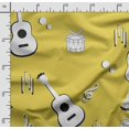 thumbnail image 2 of Soimoi Musical Instruments Print,Cotton Poplin, Sewing Fabric Sold by The Yard 42 Inch Wide,Sewing Craft Quilting/Quilt Making Fabric, Lime Green, 2 of 5