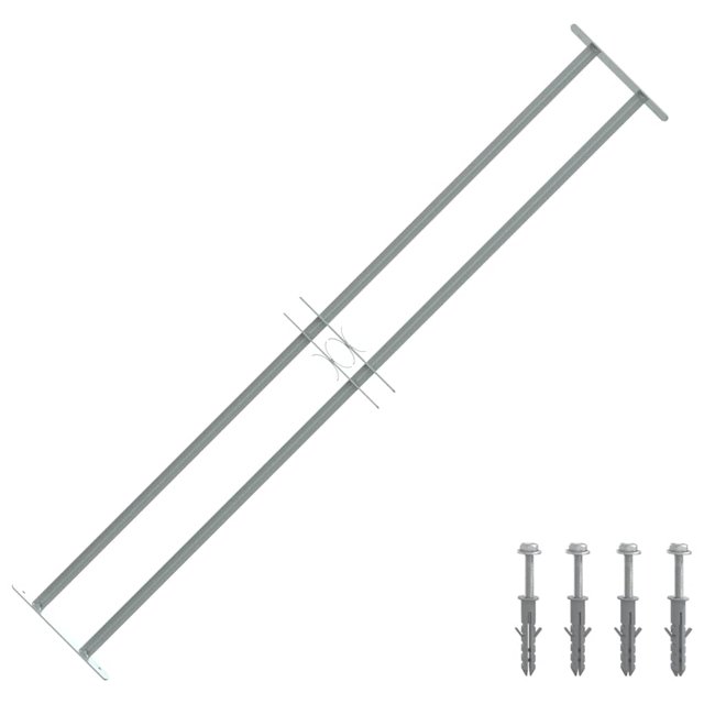 Grille de Sécurité Réglable pour Fenêtres avec 2 Barres Transversales 1000-1500 mm