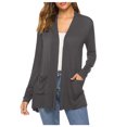 thumbnail image 2 of DPTALR Women Cardigan Up Casual Solid Color Sleeve Hoodeless Top, 2 of 9