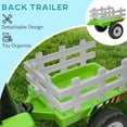 thumbnail image 4 of Aosom 12V Kids Ride on Tractor w/ Trailer, Music Start up Sound, Green, 4 of 9